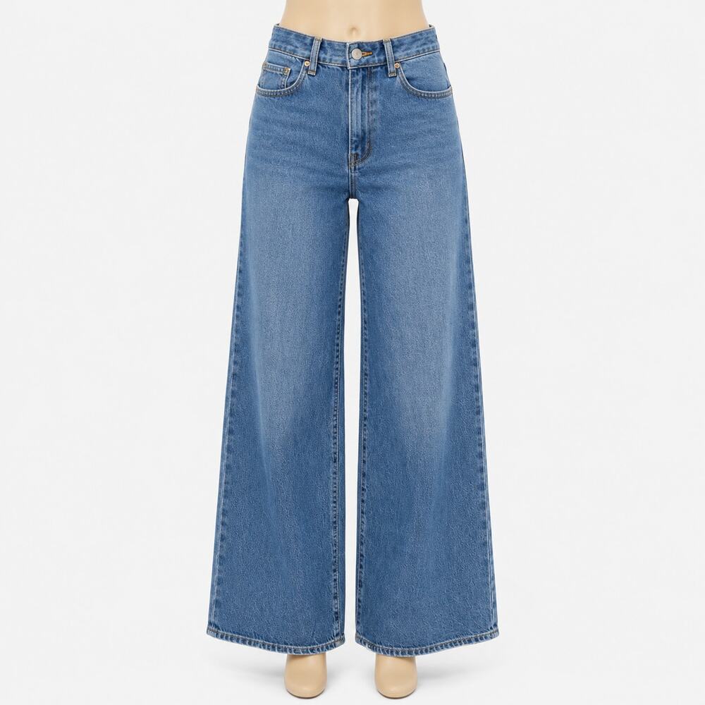 PacSun Lena Super Baggy Jeans Women's Size 25 Blue Wide Leg 100% Cotton Denim - Picture 1 of 14
